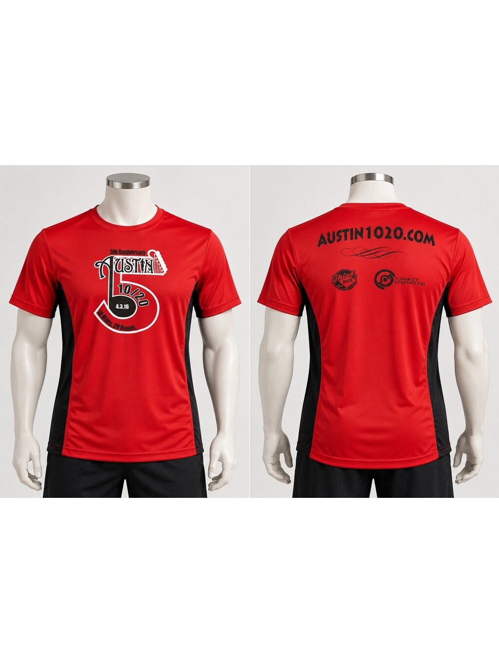Greenlight Apparel Austin 10/20 Marathon Tee Men's Large Red